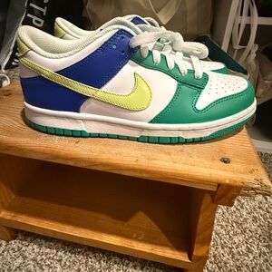 Never worn Nike Dunk Blue and Green Sneakers